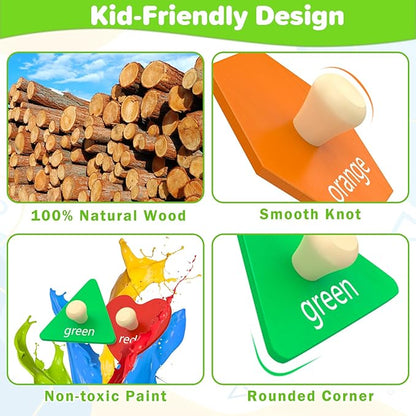 Jumlys Montessori Toys for Toddlers 1, 2, 3 Year Old, Wooden Shape Learning Puzzles for Baby 12-18-24 Months, Early Educational Toys, Perfect Christmas Birthday Gifts for Boys & Girls Age 1-3