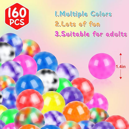 BESNEL 160 Pack Stress Balls for Adults, Bulk Squishy Ball, Stress Balls Set, Anti-Anxiety Easter Stress Relief Fidget Balls