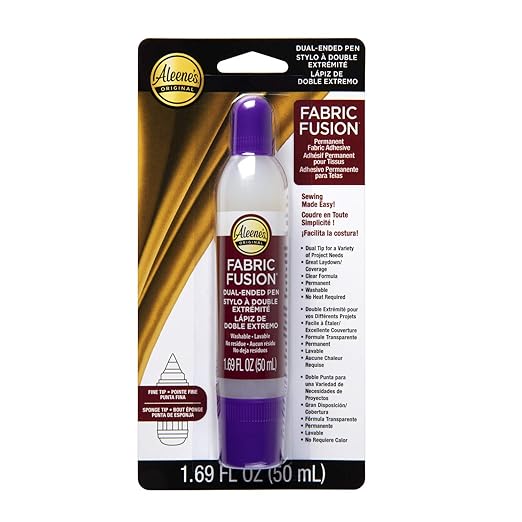 Aleene's 40670 Fusion Dual-Ended Pen 1.69 fl oz, Permanent Fabric Adhesive, No Sew Solution