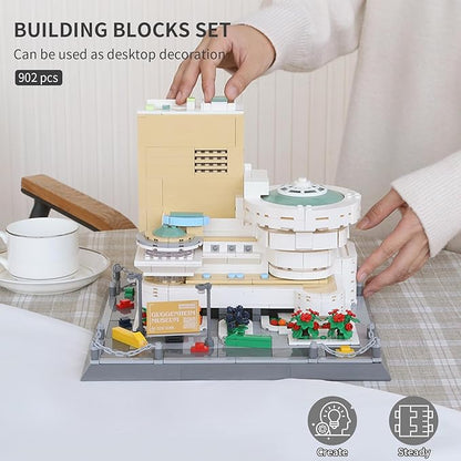 Oichy Building Blocks Set, 902PCS World Famous Architectural Model Kits Guggenheim Museum Toys Building Sets for Adults and Kids