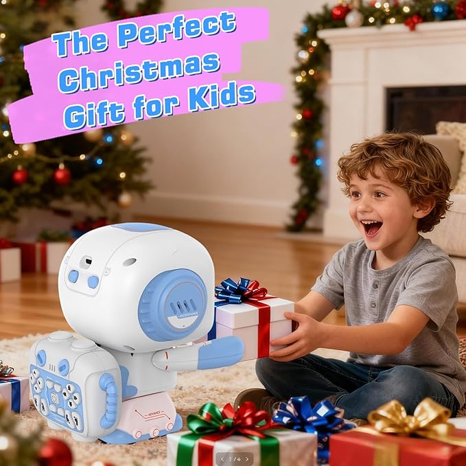 Robot Toy for Kids,Remote Control Robots with Smart Interactive Dancing, Programmable Toy, Rechargeable Robots Toys for Age 3-8 Year Old Boys and Girls Christmas Birthday Gift Present Blue