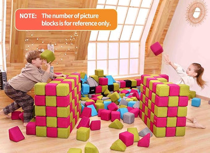 Magnetic Soft Building Blocks for Kids, Magnetic Blocks, Big Blocks, Educational Toys, Incredibly Fun Building Block for Children (Rose red+Green)