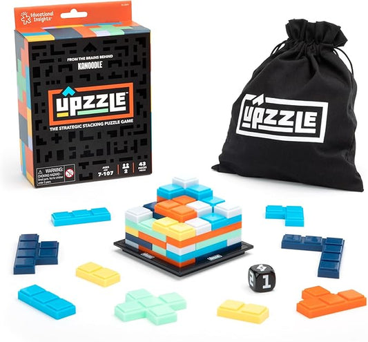 Educational Insights Upzzle - Strategic Stacking Puzzle Game for 2 Players, Brain Teaser Puzzles for Kids and Adults, Perfect for Family Game Night, Gift for Ages 7+