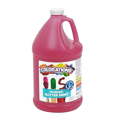 Colorations Washable Glitter Paint, Magenta, Non Toxic, Vibrant, Bold, Sparkly, Glittery, Kids Paint, Kids Glitter Paint, Craft, Hobby, Fun, Art Supplies, 1 Gallon (GPGMA)