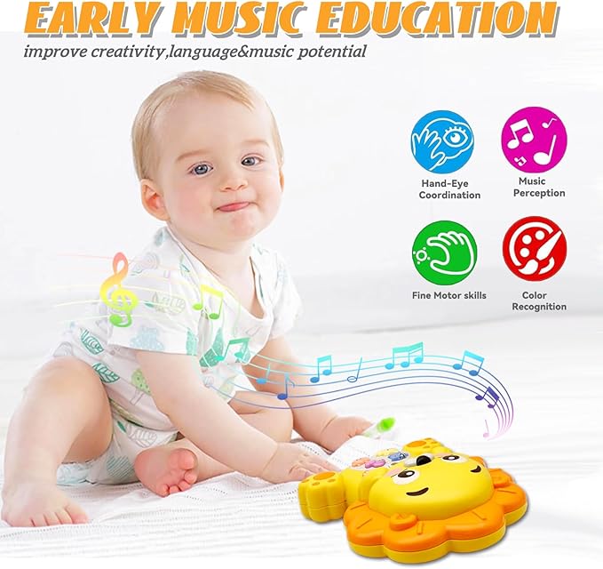 Musical Toys for 1 Year Old Boys and Girls, Baby Light Up Piano Keyboard Musical Toys for Toddlers 1-3, Early Learning Educational Infant Toys, 1 Year Old Baby Boy Girl Toys Gifts (Lion)
