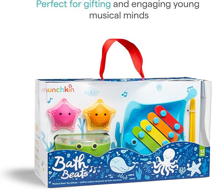 Munchkin® Bath Beats™ Bath Toy, Musical Set Includes Xylophone, Bath Drum & Shakers, Fun for Babies, Toddlers and Kids