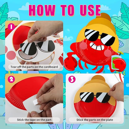 16 Pack Arts and Crafts for Kids, Toddler Crafts Animal Paper Plate Art Kit Gift for 3 4 5 6 Year Old Boys Girls DIY Kids Crafts for Birthday Party Favor Preschool Classroom Party Games