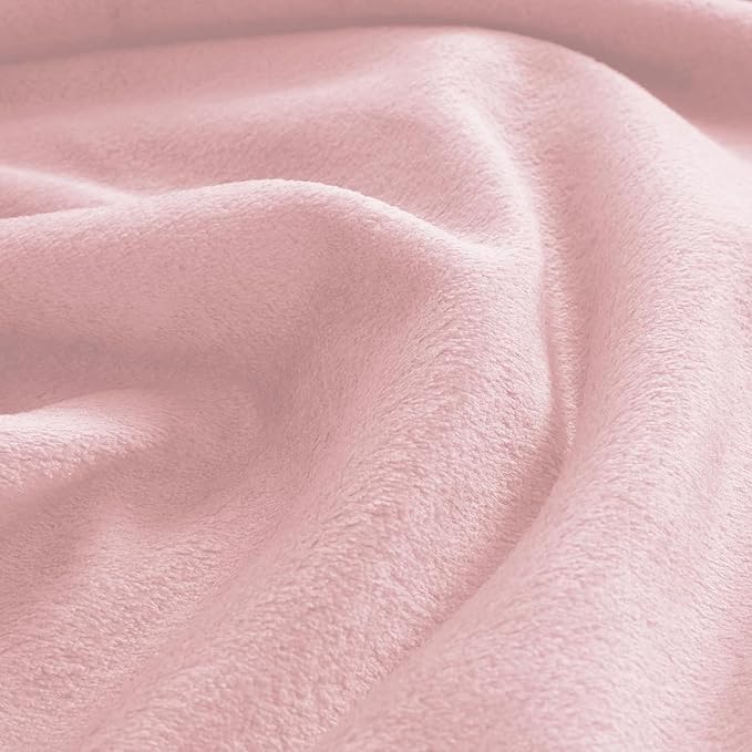 CozyLux Fleece Bed Blankets Throw XL Size Pink - 300GSM Soft Lightweight Cozy Plush Fuzzy Microfiber Flannel Blanket for Travel Camping Chair and Sofa, 50x70 inches
