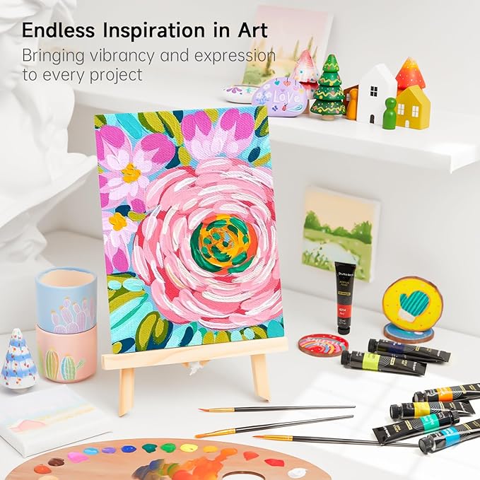 Shuttle Art Acrylic Paint Set, 15 x 12ml Tubes Artist Quality Non Toxic Rich Pigments Colors Perfect for Kids Adults Beginners Artists Painting on Canvas Wood Clay Fabric Ceramic Crafts