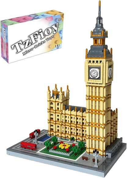 Big Ben Tower London Building Blocks Set (3999Pcs) Famous World Architecture Model Educational Toys Micro Bricks for Kids Adults