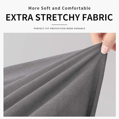 Easy-Going 100% Dual Waterproof Loveseat Cover Stretch Soft Couch Cover for Dogs, Sofa Slipcover for 2 Separate Cushion Couch Leakproof Furniture Protector for Kids, Pets Light Gray