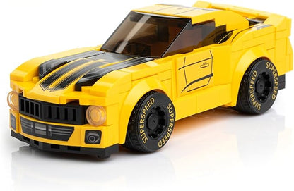 Racing Car Building Block Set. Racing Car Building Blocks for Kids and Adults (Yellow)