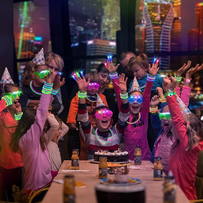 244 Pack Glow in the Dark Party Supplies for Kids, Neon Party Favors for Kids, Glow Party Favors for Kids 8-12, Kids Led Light Up Party Favors,Kids New Years Eve Party Supplies