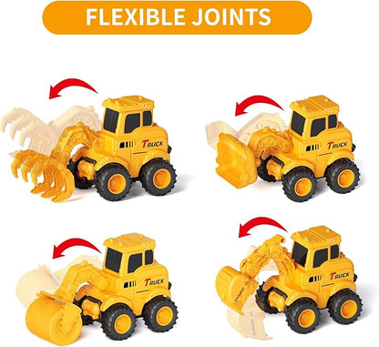 Olbyefly Construction Toys for 2 3 4 5 6 + Year Old Boys Kids Toddlers Girls, Sandbox Excavator Toy Trucks Construction Truck Toys Vehicles Bulldozer Road Roller Toy Christmas Birthday Gifts for Boys