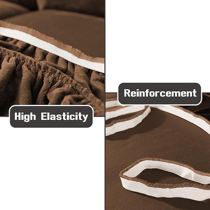 NORTHERN BROTHERS Stretchy Recliner Chair Covers, Velvet Recliner Covers, Lazy Boy Chair Cover (Brown, 1 Seat)