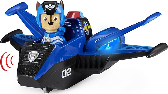 Paw Patrol, Jet to The Rescue Chase’s Deluxe Transforming Vehicle Toy with Lights and Sounds