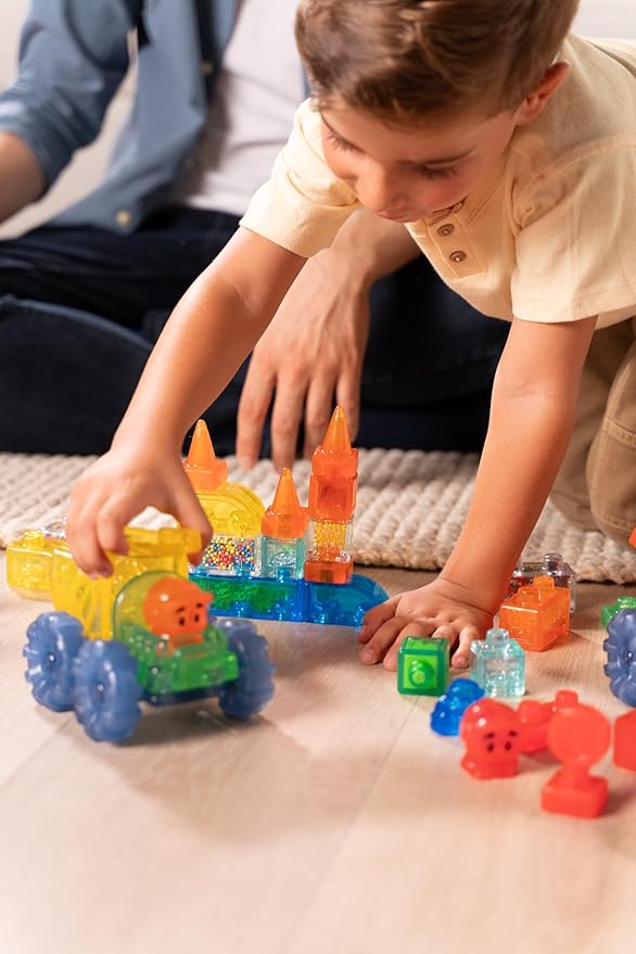 Jelly Blox Construction Dump Truck Set | 30 Pieces | Toddler & Preschool Building Blocks Kids Can Squeeze, Stretch, Squish | MESH ACCREDITED | Safety Tested & Ouch-Free | Sensory Play Toy Ages 2+