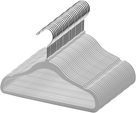 GoodtoU Kids Velvet Hangers,30 Pack Baby Hangers for Closet Non Slip Velvet Clothes Hangers Coat Hangers for Toddler Children Infant Hanger (Light Grey 30Pack)