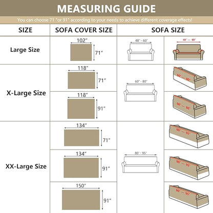 MYSKY HOME Couch Cover for 3 Cushion Couch Sofa Cover, Super Soft Boho Couch Covers for Dogs Washable, Jacquard Sofa Slipcover Furniture Protector for Living Room, 91" x 134", Khaki Curve