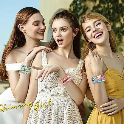 Preppy Friendship Bracelets for Girls Jewelry: Stackable Surfer Bracelets for Women Teen Girls Stuff