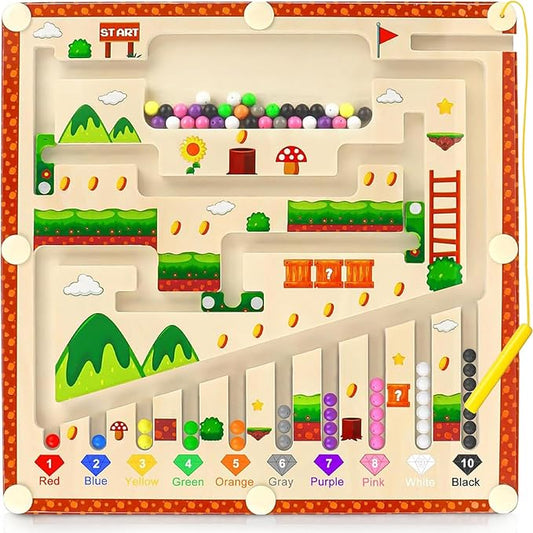 Magnetic Color and Number Maze toys (Magent Toys-Game, medium size), YJ-020