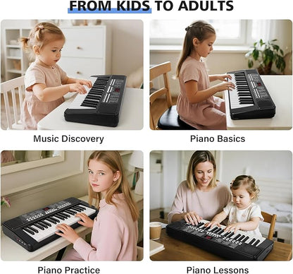 37 Keys Piano Keyboard for Beginners -1200mAh Rechargeable Electronic Musical Instrument with Mic LED Screen 200 Tones 200 Rhythms 50 Demos, Birthday Gift for Kids