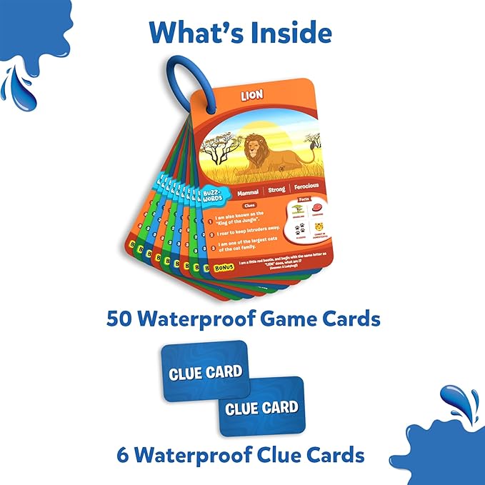 Skillmatics Guess in 10 Splash, Educational Toy & Card Game for Pool, Beach, Boat Trips, Fun Travel Gifts for Kids, Teens & Adults, Ages 6, 7, 8, 9 & Up, 2-6 Players