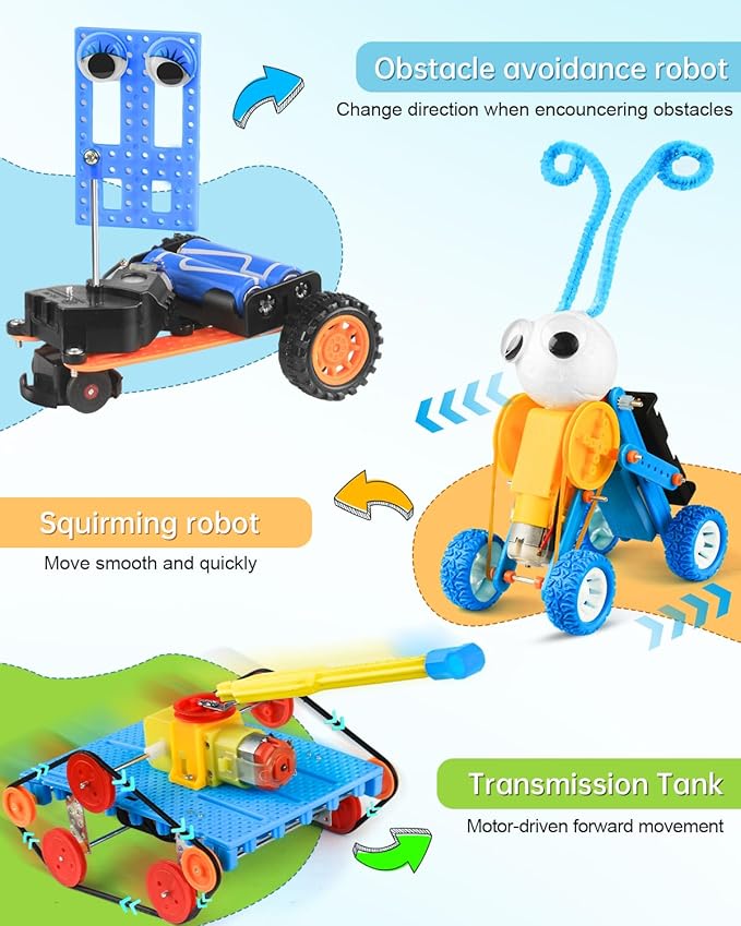 Poraxy STEM Kits for Kids Age 5-7 8-10, 6 Set Robot Building Toys for Ages 8-13, Science Activities Engineering Crafts Projects 6-8 8-12, Birthday Gifts for Boys Girls 6 7 8 9 10 11 12 13 Year Old