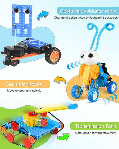 Poraxy STEM Kits for Kids Age 5-7 8-10, 6 Set Robot Building Toys for Ages 8-13, Science Activities Engineering Crafts Projects 6-8 8-12, Birthday Gifts for Boys Girls 6 7 8 9 10 11 12 13 Year Old