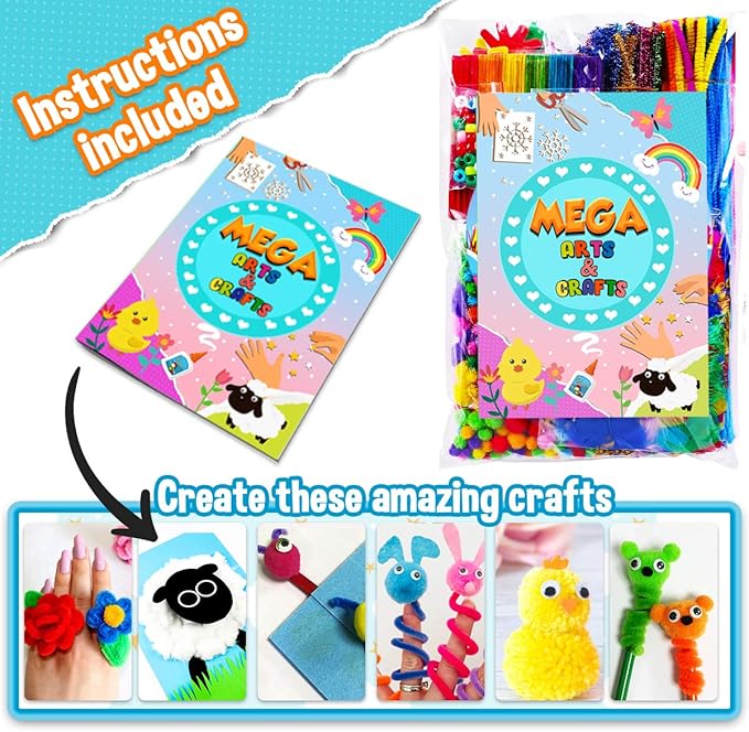 Goodyking Arts and Crafts Supplies for Kids - All in One Kids Crafts Toddler Activities Kids School Supplies Age 4 5 6 7 8 Years Old Craft Art Supply Kit Kindergarten Homeschool