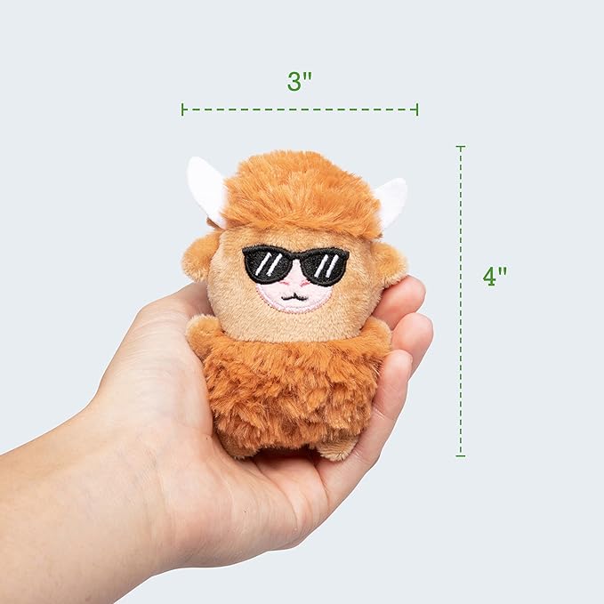 Emotional Support Highland Cows by Relatable, Cuddly Stuffed Animals and Plushies Set, Small Gifts for Mom, Includes 5 Highland Cows Plush Toys with Carrying Basket, for Mom