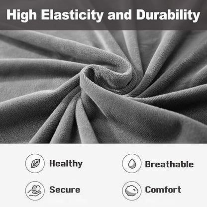 NORTHERN BROTHERS Stretchy Recliner Chair Covers, Velvet Recliner Covers, Lazy Boy Chair Cover, Light Grey