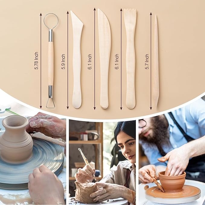 Y9A5N0K3O 27pcs Clay Tools,Pottery Kit,Practical Polymer Clay Sculpting Tools Kit,Air Dry Clay Set for Kids and Adults,Pottery Craft,Dotting,Carving, Drawing,Molding,Modeling,Shaping