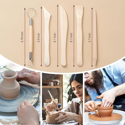 Y9A5N0K3O 27pcs Clay Tools,Pottery Kit,Practical Polymer Clay Sculpting Tools Kit,Air Dry Clay Set for Kids and Adults,Pottery Craft,Dotting,Carving, Drawing,Molding,Modeling,Shaping