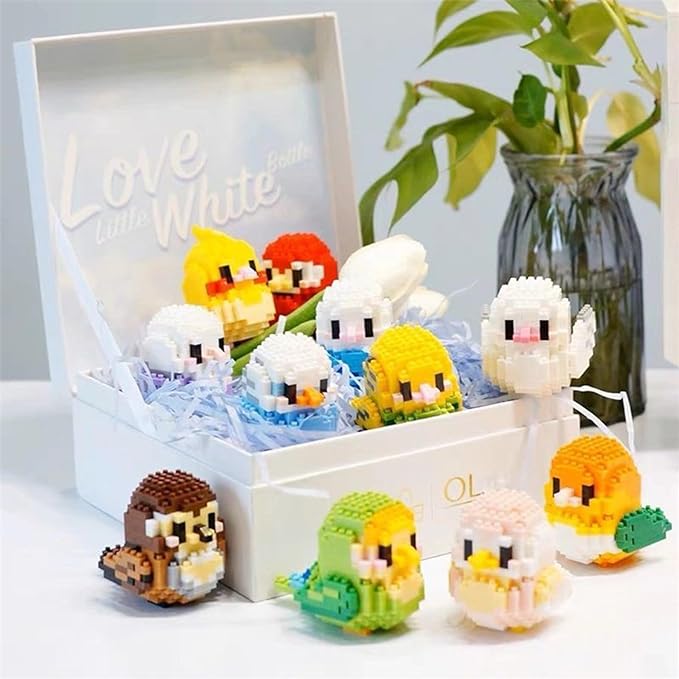 Birds Building Blocks for Adults Mini Building Blocks Birds Building Bricks Toy Micro Block Building Set Gift for Kids and Adults-236 PCS(Green Golden)