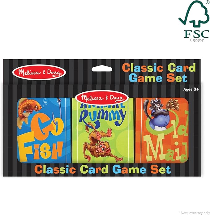 Melissa & Doug Classic Card Games Set - Old Maid, Go Fish, Rummy - FSC Certified