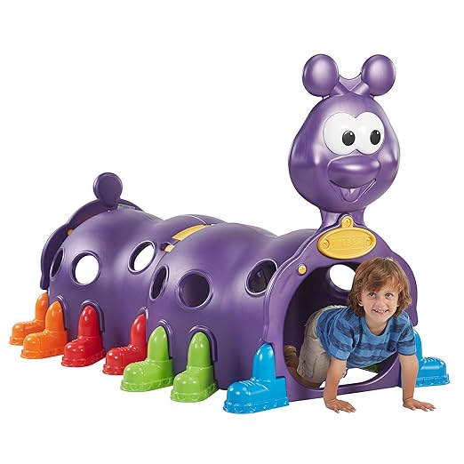 ECR4Kids ELR-12511 Indoor/Outdoor Peek-A-Boo Caterpillar Climbing Play Structure for Kids, Purple
