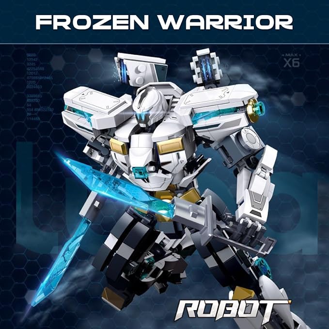 DAHONPA Frozen Warrior Transforming Mech Building Blocks Set (561 PCS), Assembly Mecha Robot Model Kit, Technology City MechWarrior Toy, Christmas Birthday Gifts for Adults and Kids