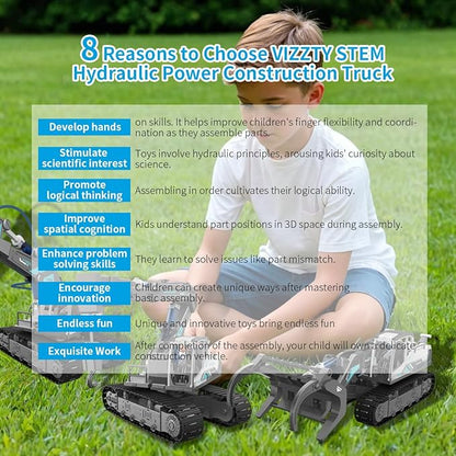 6-in-1 Educational Building Science Experiment Set - Hydraulic Powered Robot Kit Toys for Kids| STEM Toys for Boys Age 8-12,13,14,15, The Best Gifts for Kids Boys Girls