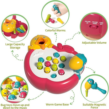 Magnetic Bird Feeding Game Woodpecker Worm Toy Montessori Fine Motor Skills Toddler Toy Age 2-4 Sensory Toys for Toddlers 3-5 Educational Learning Toys 2 Year Old Boy and Girl Gifts
