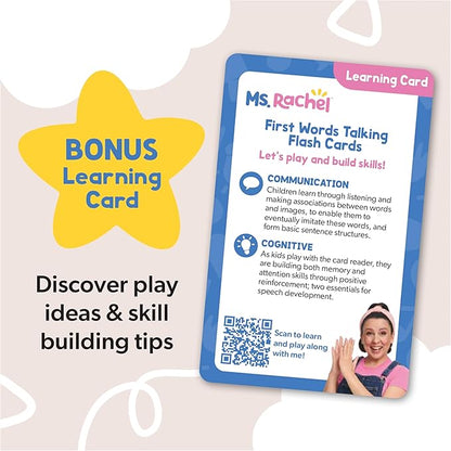 Ms. Rachel Official First Words Talking Flash Cards with Electronic Reader, 100 Words, Educational Toys & Toddler Toys for Girls & Boys Ages 1-2+