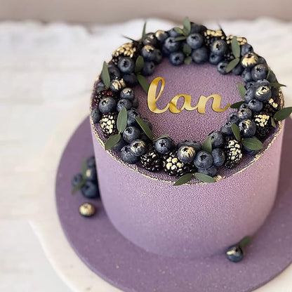 Acrylic Alphabet Cake Topper DIY Personalized Name Cupcake Toppers with A-Z Letter Mirrored Gold Picks for Custom Wedding Cake Decorations Baby Shower Happy Birthday Party Supplies (Lowercase)