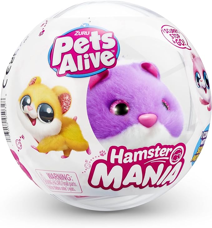 Pets Alive Hamstermania (Purple) by ZURU Hamster, Electronic Pet, 20+ Sounds Interactive, Hamster Ball Toy for Girls and Children