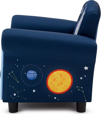 Delta Children Space Adventures Kids Upholstered Chair, Blue