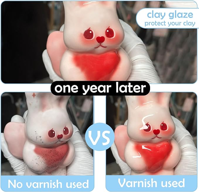 500ml Air Dry Clay Glaze, Clay Glaze Air Dry for Airdry Clay, Air Dry Clay Varnish Can Not Only Used to Prevent Clay Cracking, Scratches, and Wear,It Can Also Having a Glossy Glaze Effect (Gloss)