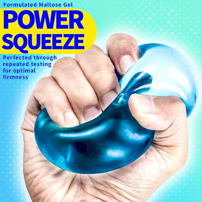 Premium MEGA Cube – Extra Large Ultra-Firm Gel Squishy Fidget Toy | Stress Balls for Adults with Non-Sticky, Odor-Free Shell & Reinforced Dual Leak-Proof Seals for Heavy-Duty Use | 1-Pack Blue