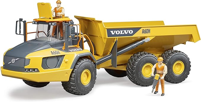 Bruder Volvo A60H Hauler for Construction Pretend Play Indoors, Outdoors, in Sand and Snow, 02455