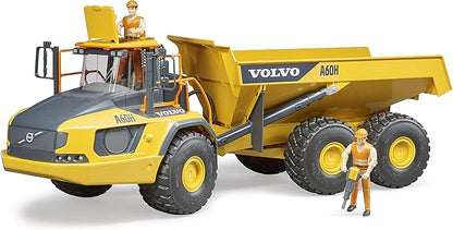 Bruder Volvo A60H Hauler for Construction Pretend Play Indoors, Outdoors, in Sand and Snow, 02455