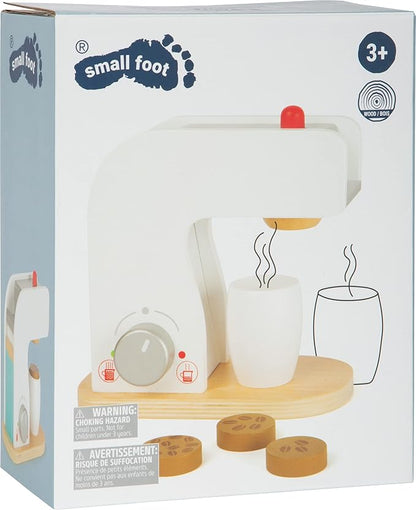 Small Foot Wooden Toys Coffee Machine, Cups and Coffee Beans Complete playset for Play Kitchens Designed for Children Ages 3+, Multi (10593)