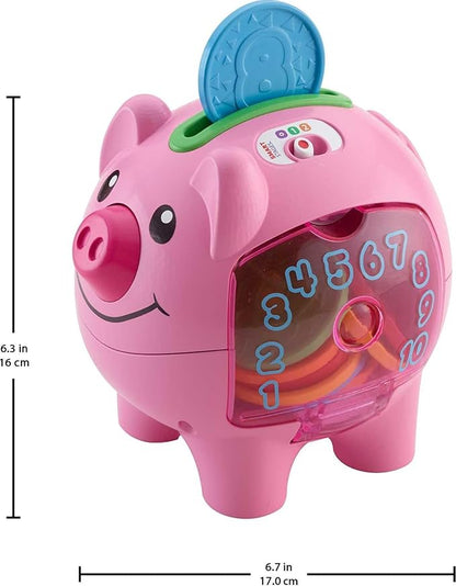 Fisher-Price Baby & Toddler Toy Laugh & Learn Smart Stages Piggy Bank with Educational Songs & Phrases for Infants Ages 6+ Months